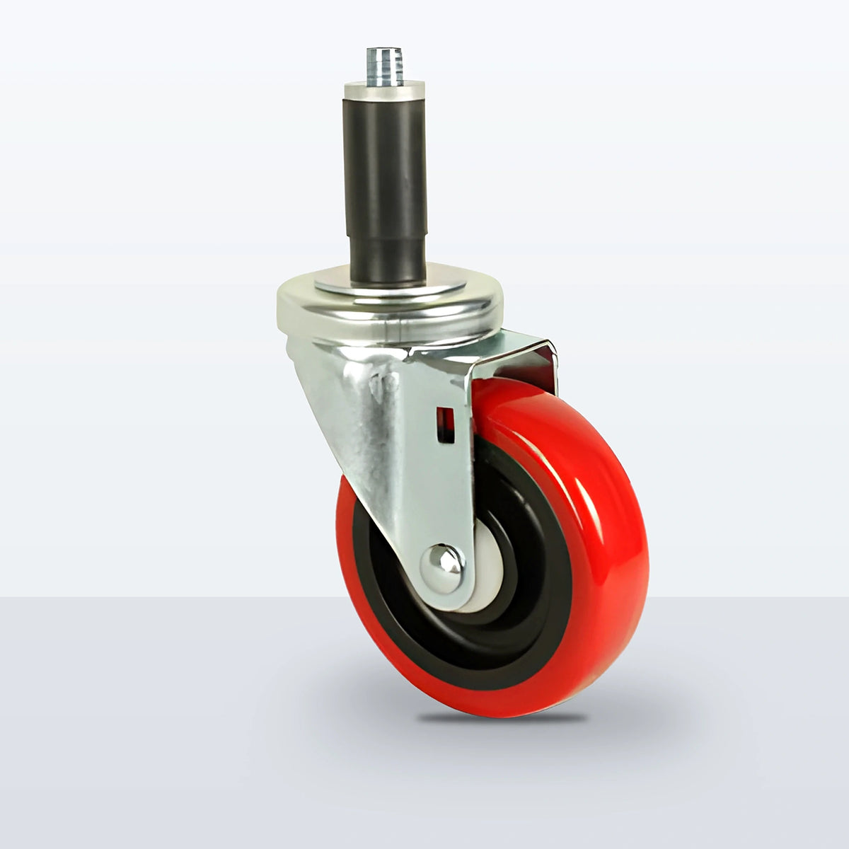 4" Polyurethane on Polypropylene Expansion Stem Caster, 300 lb Capacity - Delrin with Steel Bushing