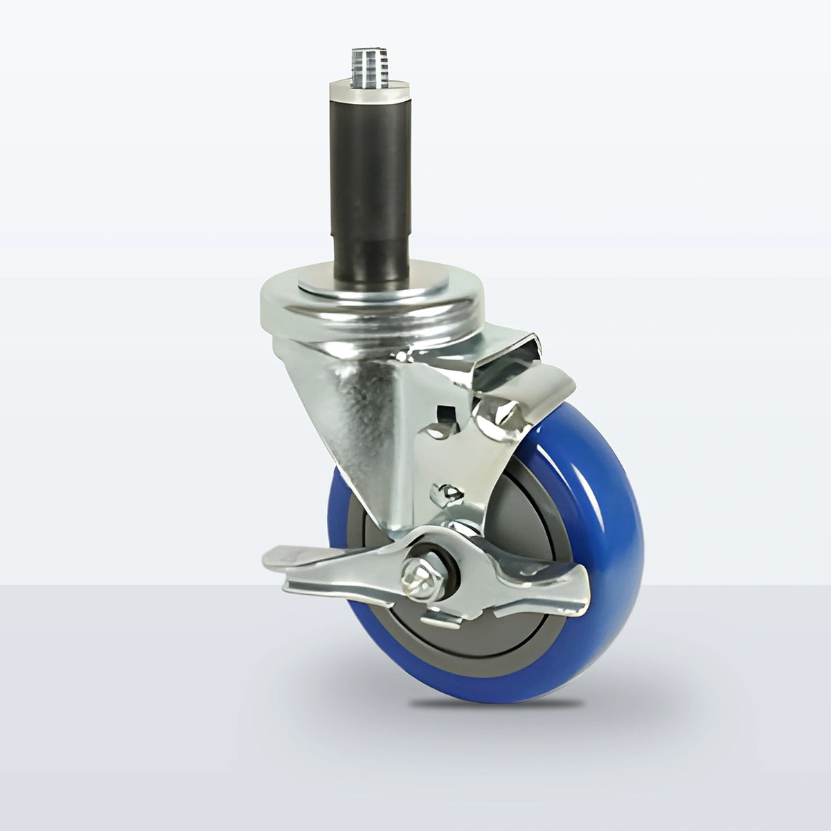 4" Polyurethane on Polypropylene Expansion Stem Caster, 300 lb Capacity - Ball Bearing