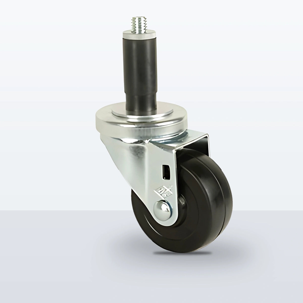 3" Soft Rubber Expansion Stem Caster, 175 lb Capacity - Plain