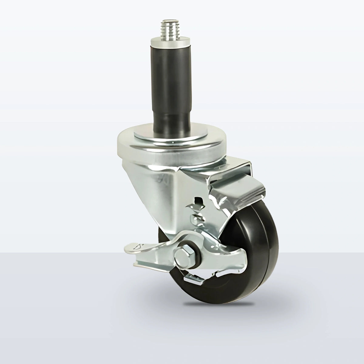 3" Soft Rubber Expansion Stem Caster, 175 lb Capacity - Plain