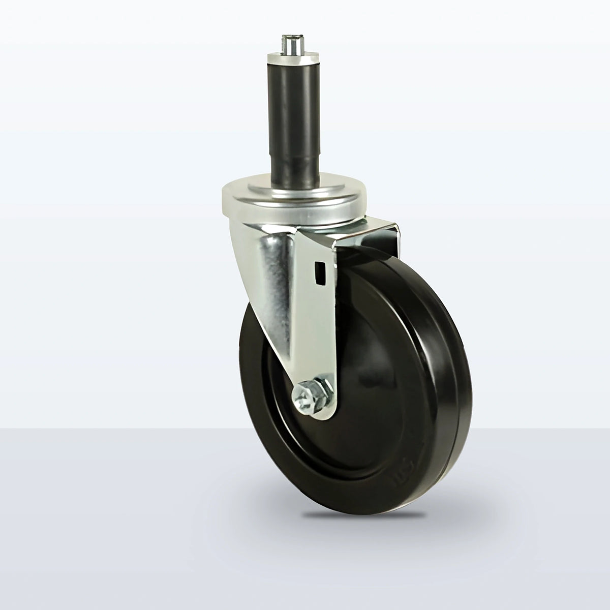 4" Soft Rubber Expansion Stem Caster, 220 lb Capacity - Plain