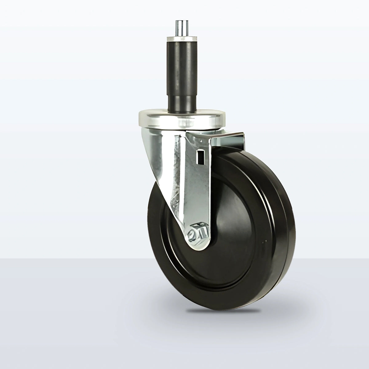 5" Soft Rubber Expansion Stem Caster, 250 lb Capacity - Plain