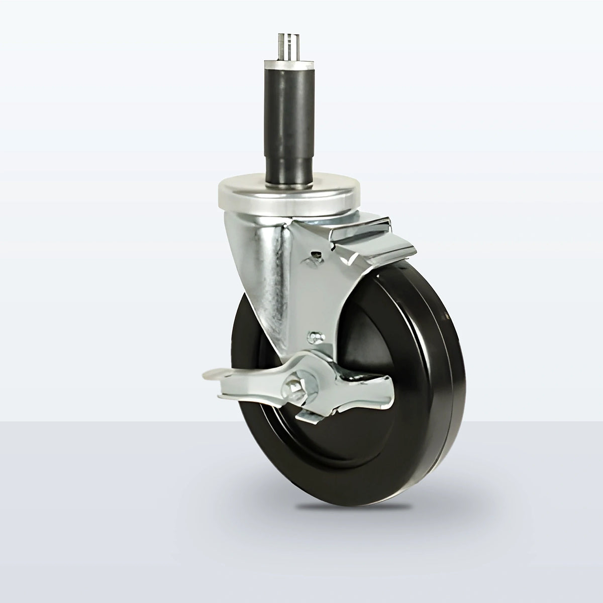5" Soft Rubber Expansion Stem Caster, 250 lb Capacity - Plain