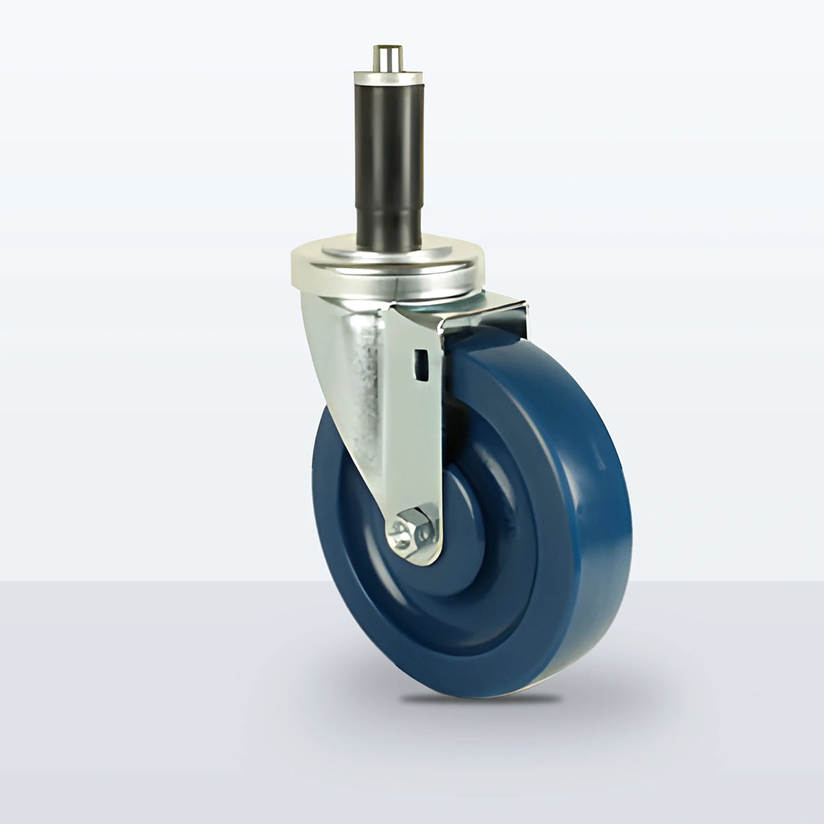 5" Solid Polyurethane Expansion Stem Caster, 300 lb Capacity - Plain with Steel Bushing