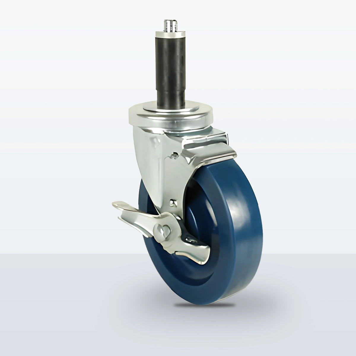 5" Solid Polyurethane Expansion Stem Caster, 300 lb Capacity - Plain with Steel Bushing