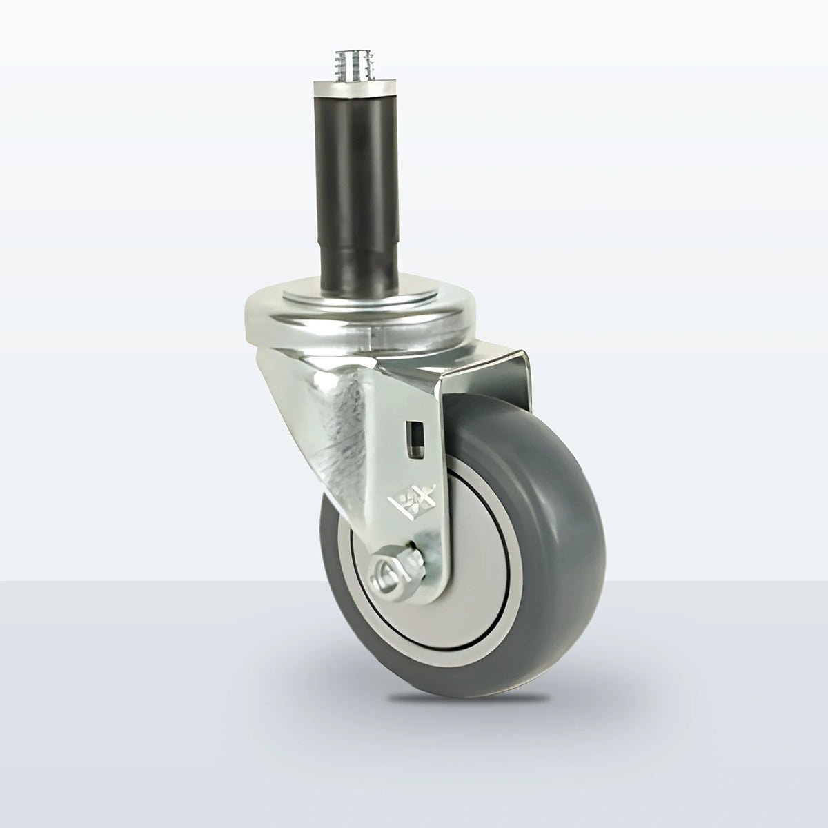 3-1/2" Thermoplastic Rubber on Polypropylene Expansion Stem Caster, 230 lb Capacity - Ball Bearing with Full Thread Guard