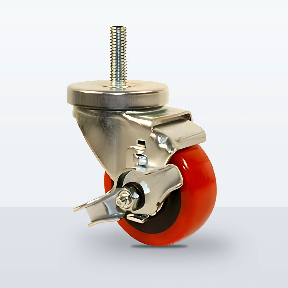 3" Polyurethane on Polypropylene Stem Caster, Threaded Stem 1/2"-13 X 1-1/2", 250 lb Capacity - Ball Bearing