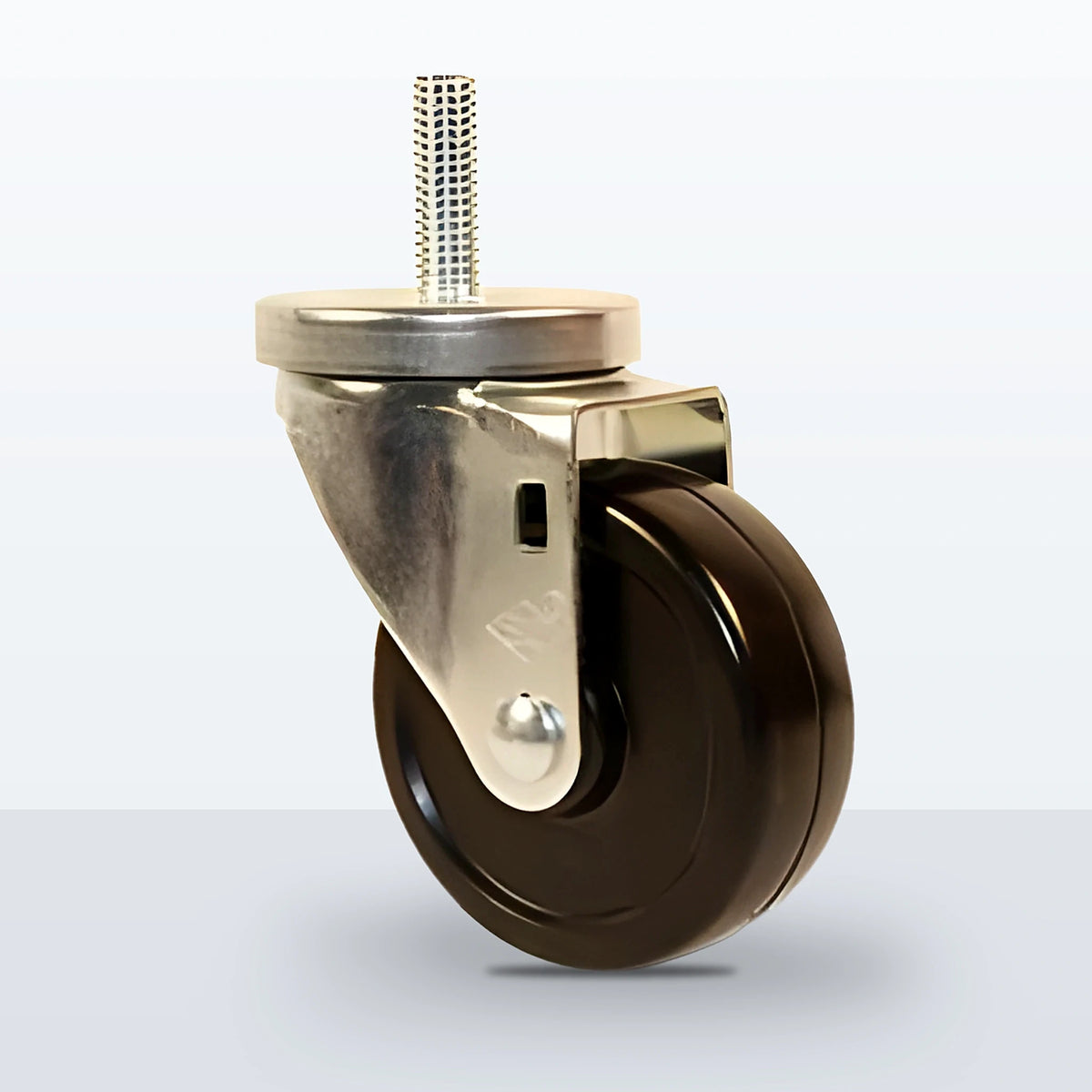 3-1/2" Soft Rubber Stem Caster, Threaded Stem 1/2"-13 X 1-1/2", 200 lb Capacity - Plain