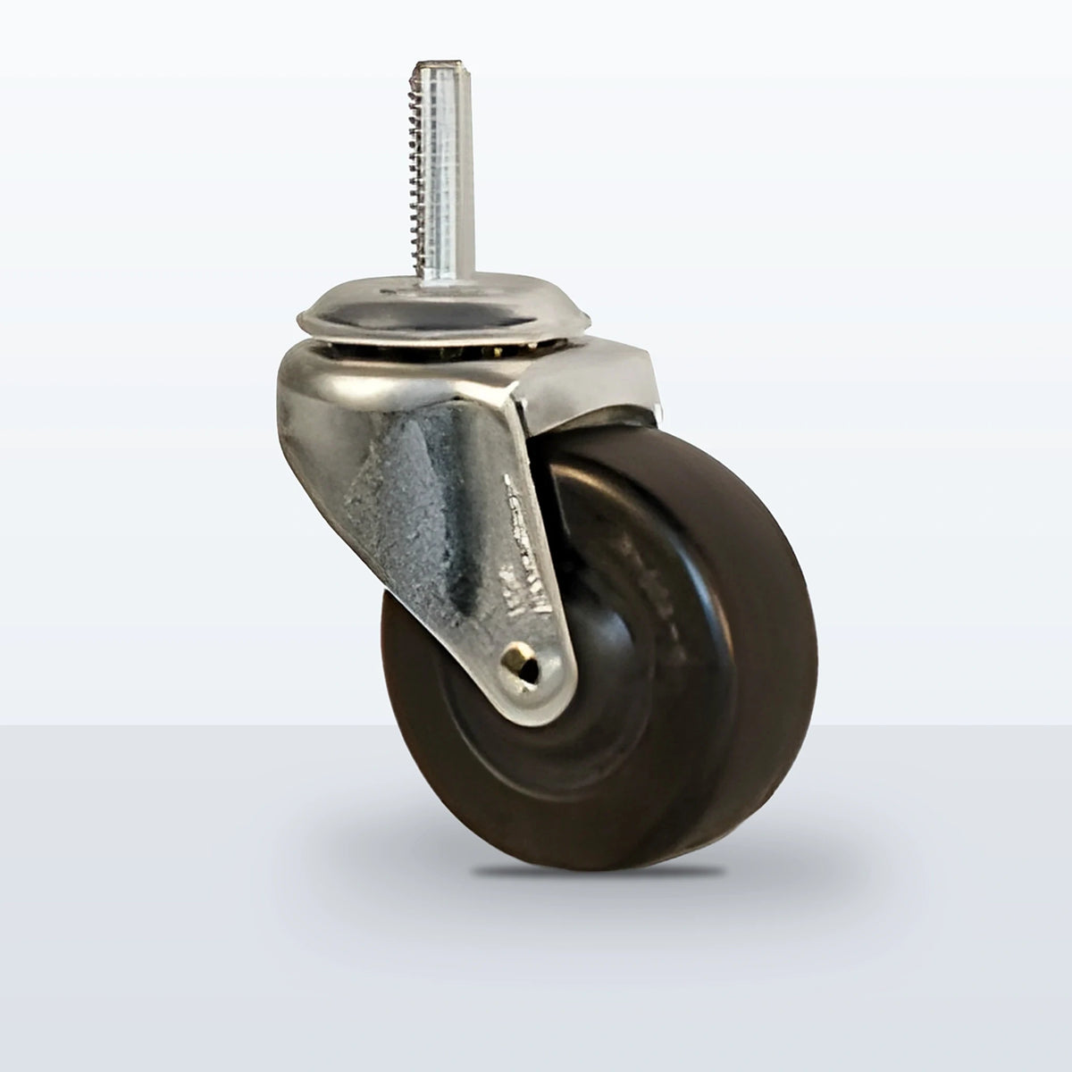 2" Hard Rubber Stem Caster, Threaded Stem 5/16"-18 X 1", 90 lb Capacity - Plain