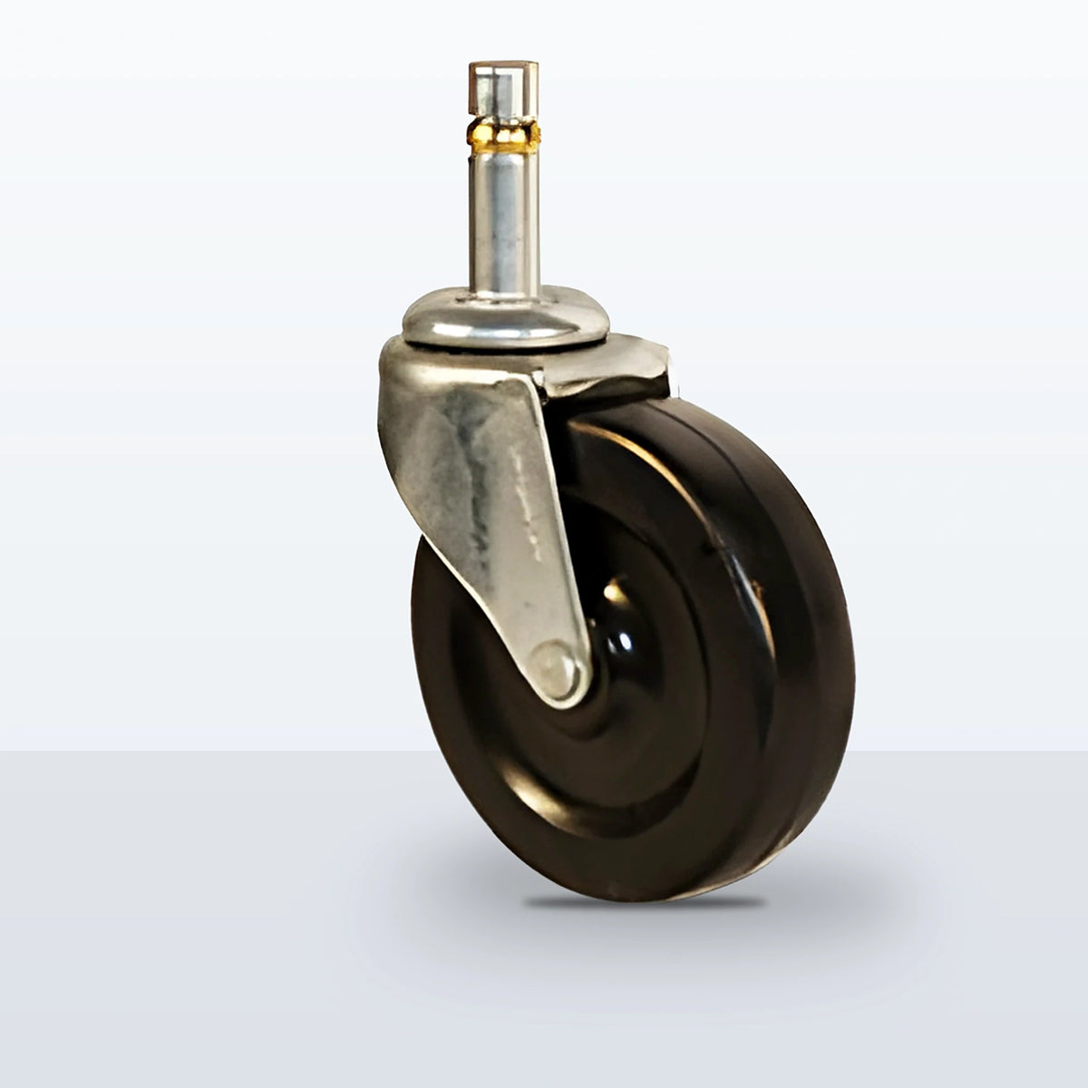 3" Soft Rubber Stem Caster, Grip Ring Stem 7/16 X 1-7/16, 110 lb Capacity - Plain