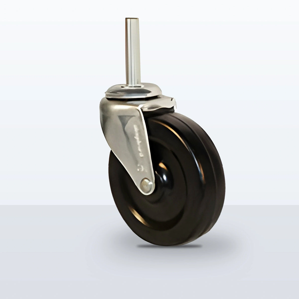 3" Soft Rubber Stem Caster, Threaded Stem 3/8"- 16 X1-1/2", 110 lb Capacity - Plain