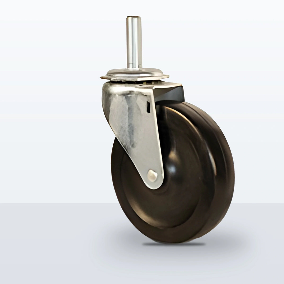 4" Soft Rubber Stem Caster, Threaded Stem 1/2"-13 X 1-1/2", 125 lb Capacity - Plain