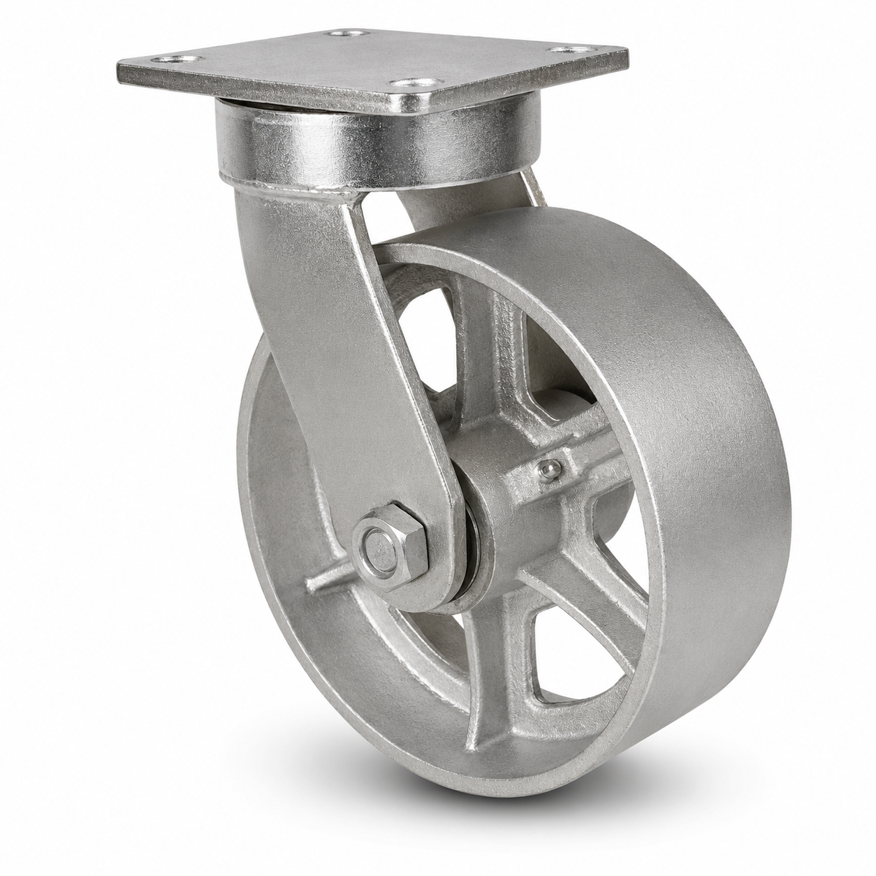 6" Steel Swivel, Top Plate, 2500 lb Capacity