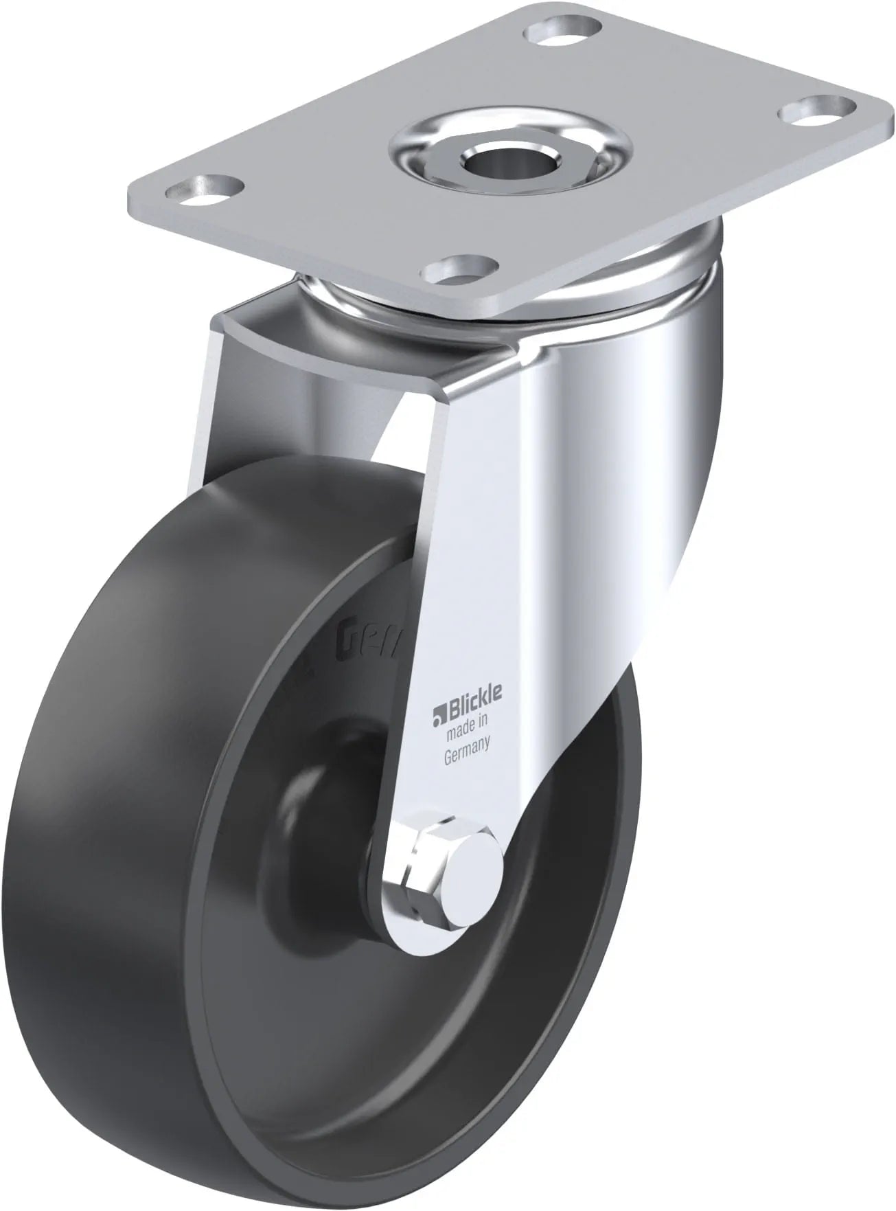 Light Duty 4" Plate Polyolefin Swivel Caster Plain Bore (910376)