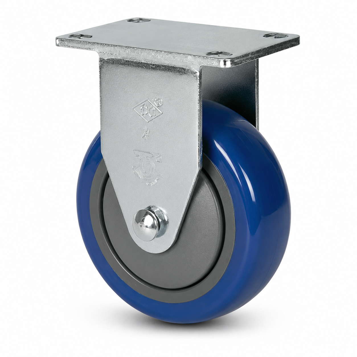 4" Polyurethane Rigid, Top Plate, 300 lb Capacity