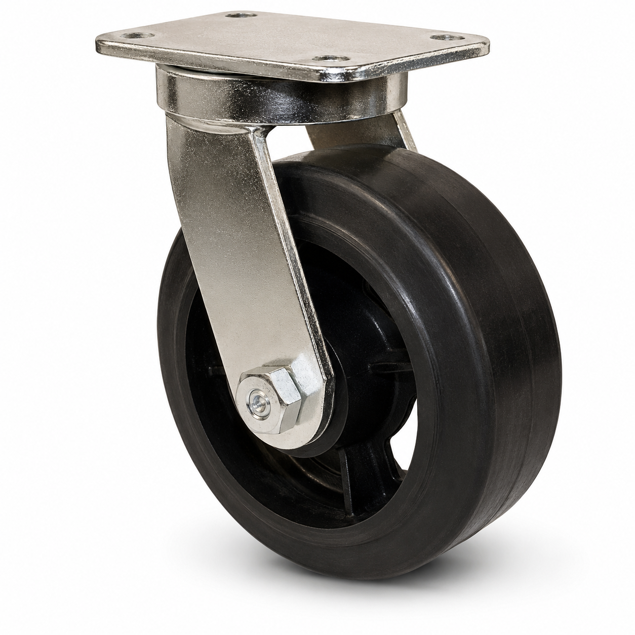 10" Rubber Swivel, Top Plate, 1100 lb Capacity