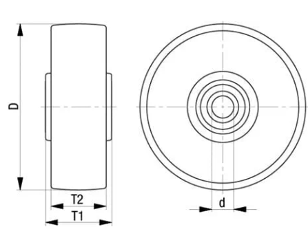 5" X 1-1/4" Polyolefin Wheels (105445)