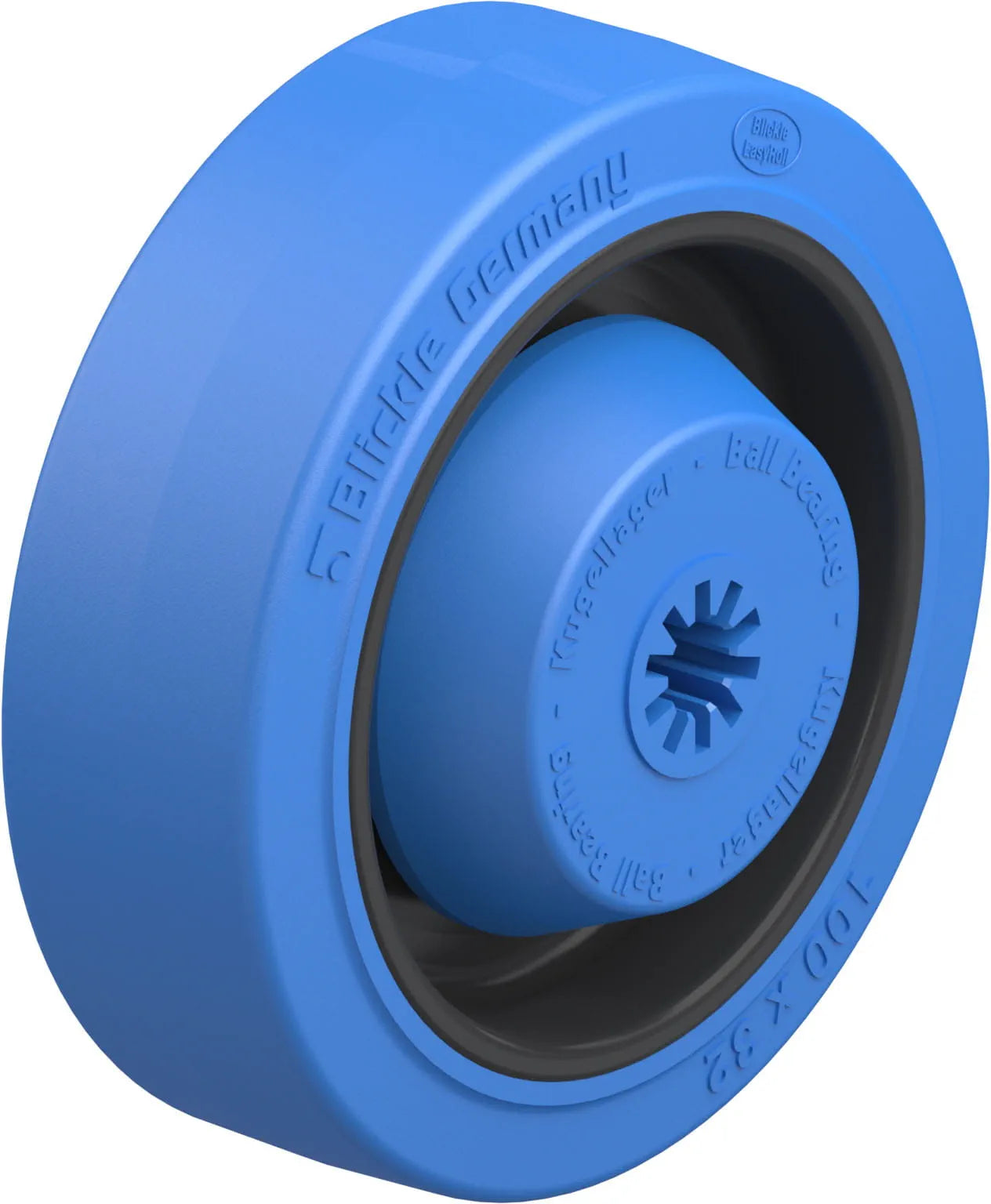 Premium Solid Rubber Blue Wheels