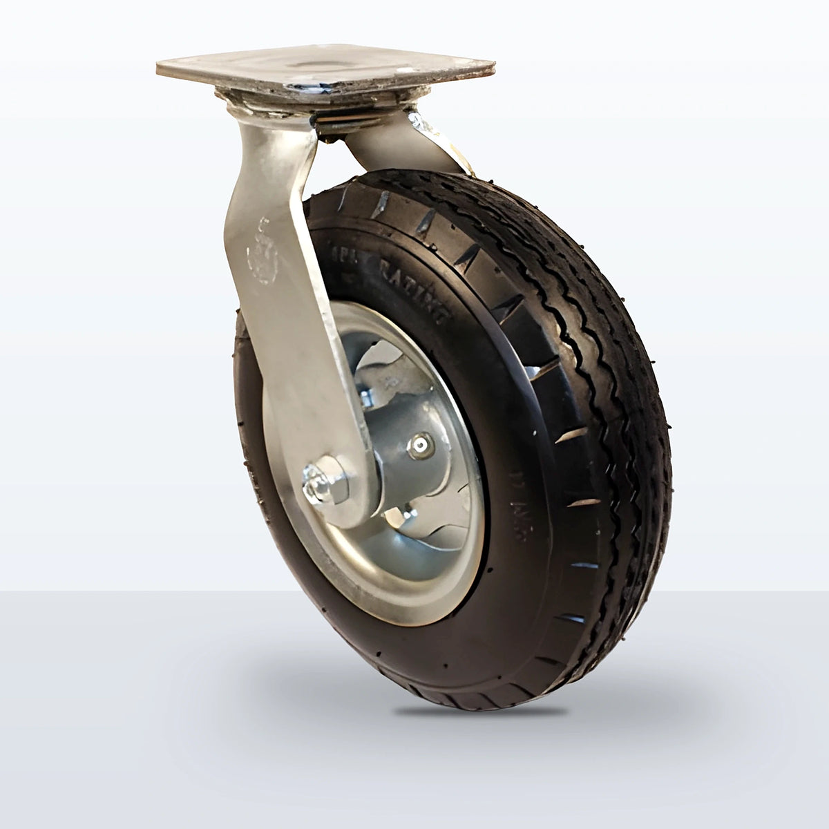 8" Pneumatic Caster, Top Plate, 250 lb Capacity - Ball Bearing