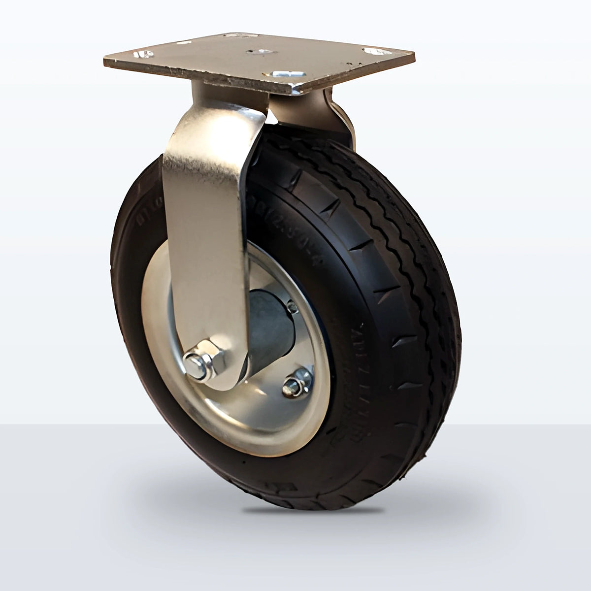 8" Pneumatic Caster, Top Plate, 250 lb Capacity - Ball Bearing