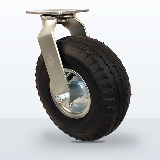10" Pneumatic Caster, Top Plate, 350 lb Capacity - Ball Bearing