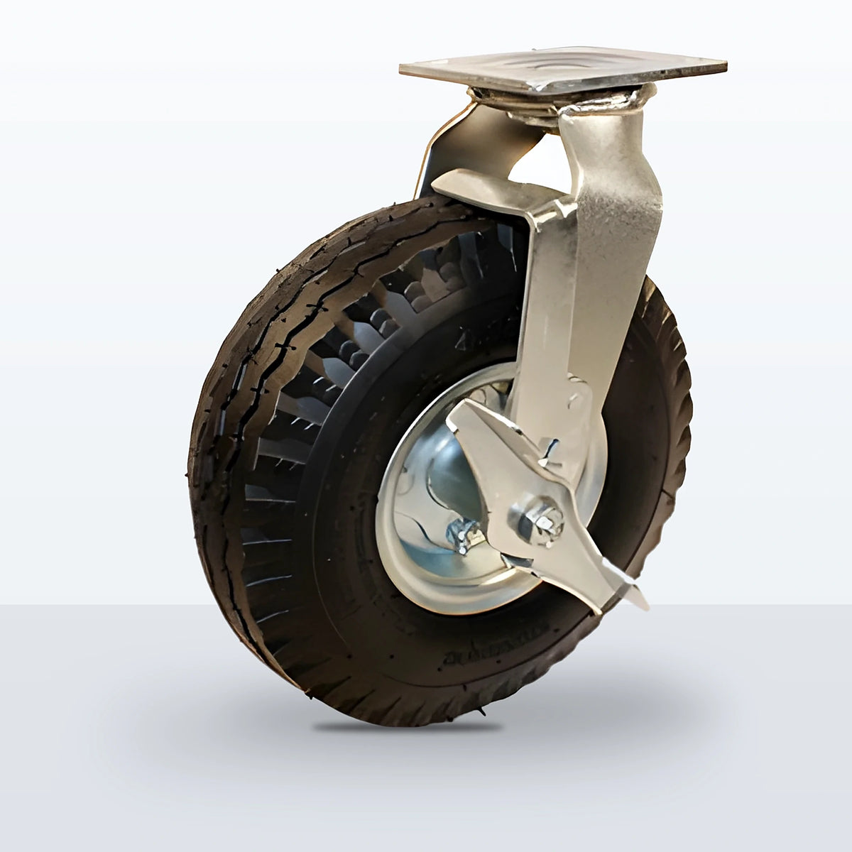 10" Pneumatic Caster, Top Plate, 350 lb Capacity - Ball Bearing