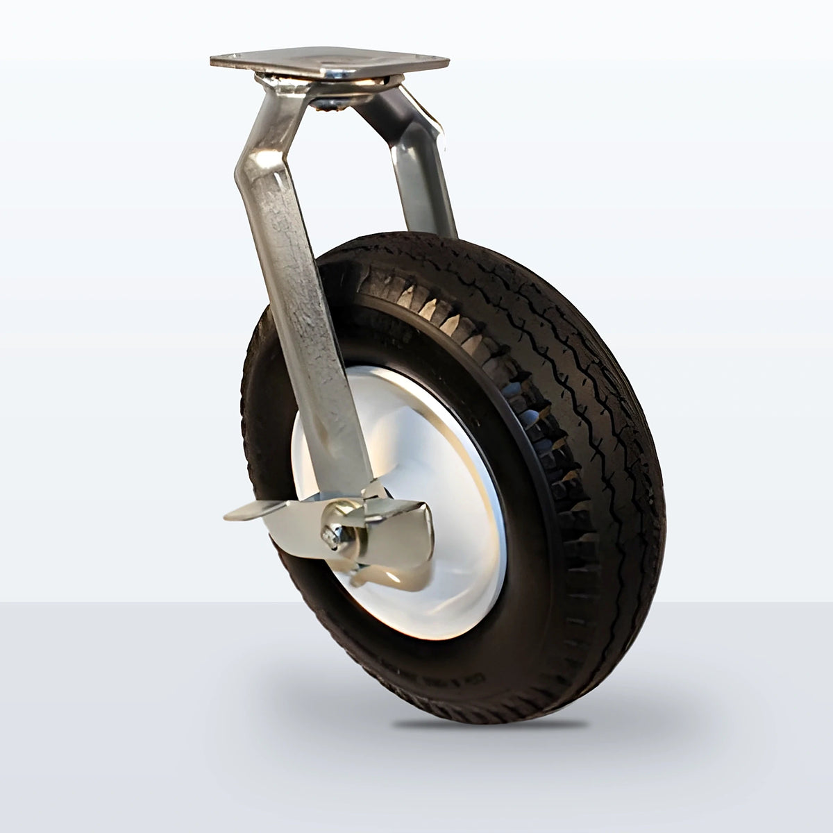 12" Pneumatic Caster, Top Plate, 500 lb Capacity - Ball Bearing