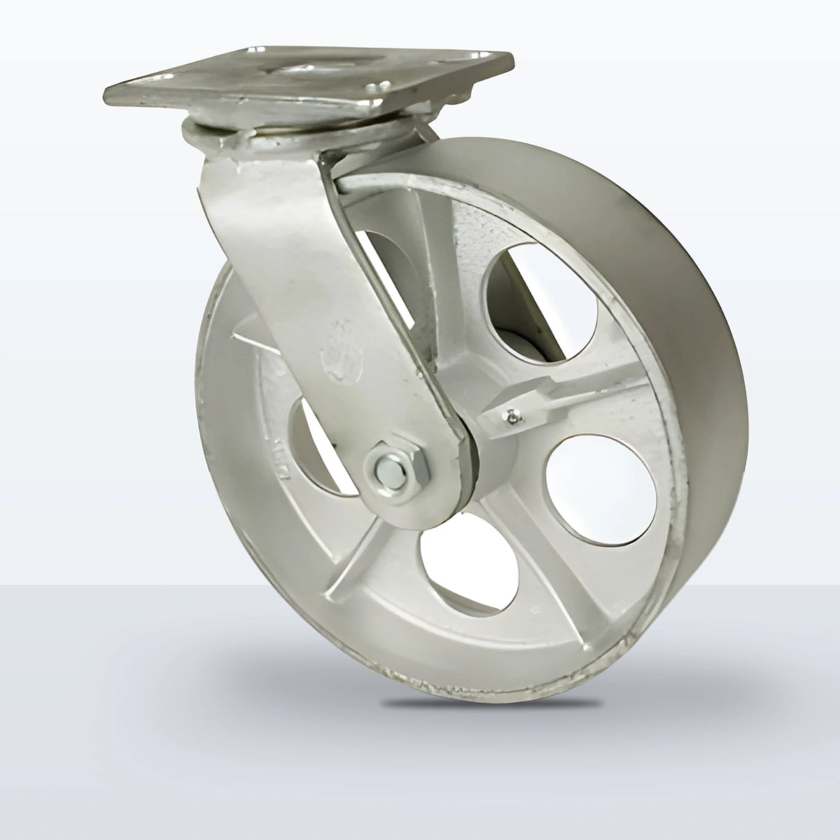 10" Cast Iron Caster, Top Plate, 2400 lb Capacity - Roller Bearing