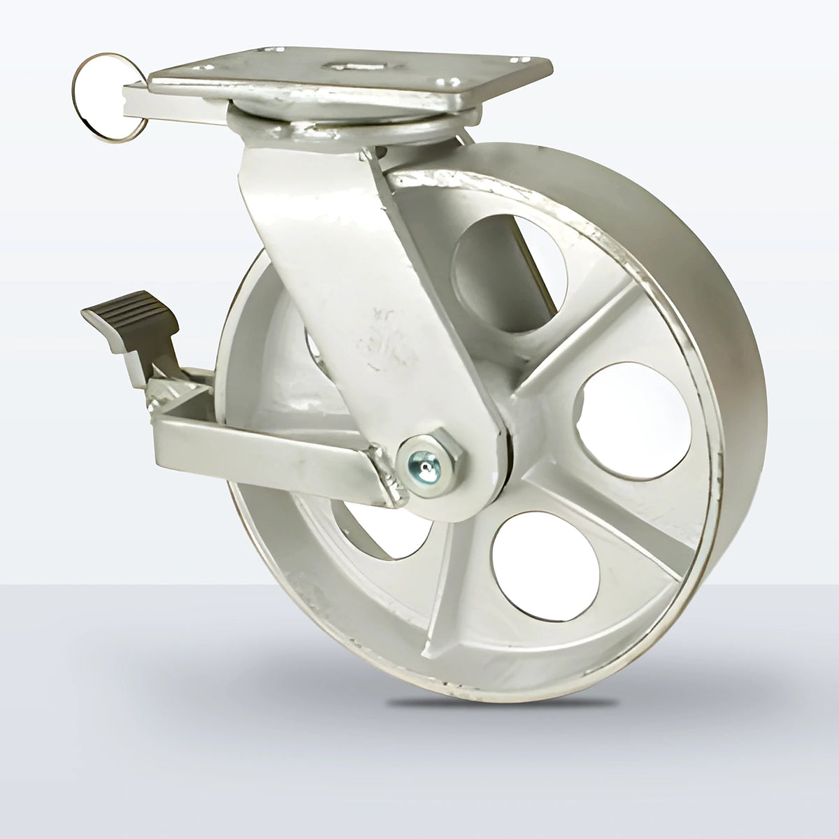 10" Cast Iron Caster, Top Plate, 2400 lb Capacity - Roller Bearing