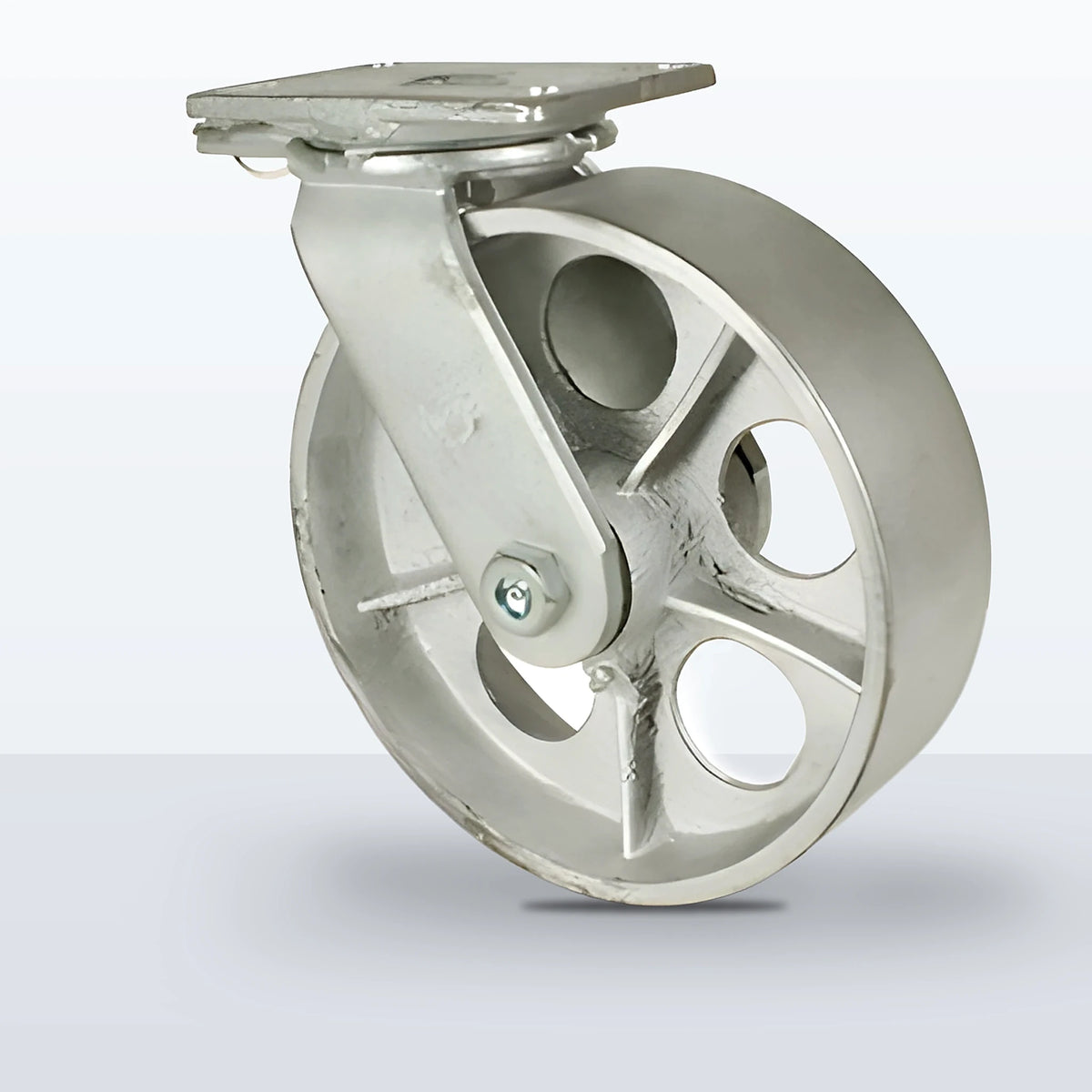 10" Cast Iron Caster, Top Plate, 2400 lb Capacity - Roller Bearing