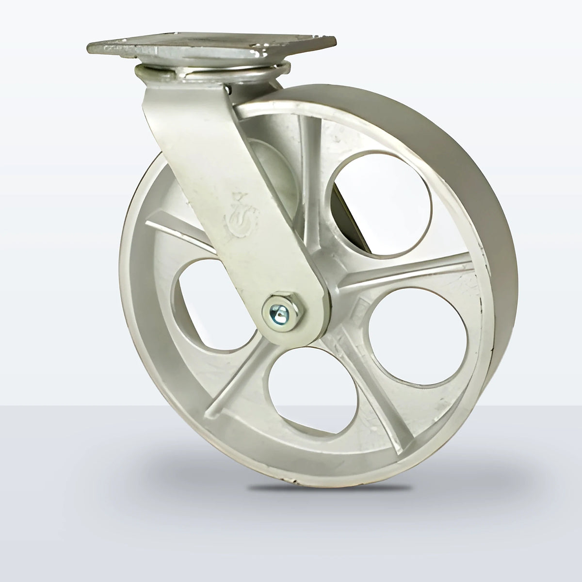 12" Cast Iron Caster, Top Plate, 2400 lb Capacity - Roller Bearing