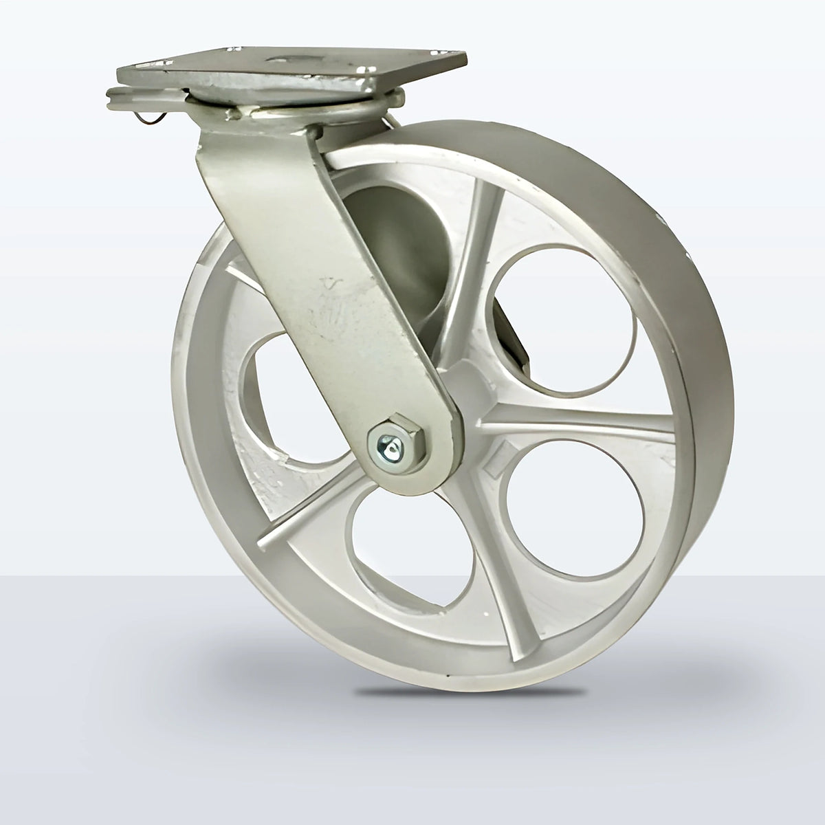 12" Cast Iron Caster, Top Plate, 2400 lb Capacity - Roller Bearing
