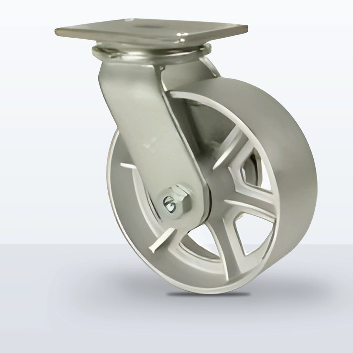 6" Cast Iron Caster, Top Plate, 2400 lb Capacity - Roller Bearing