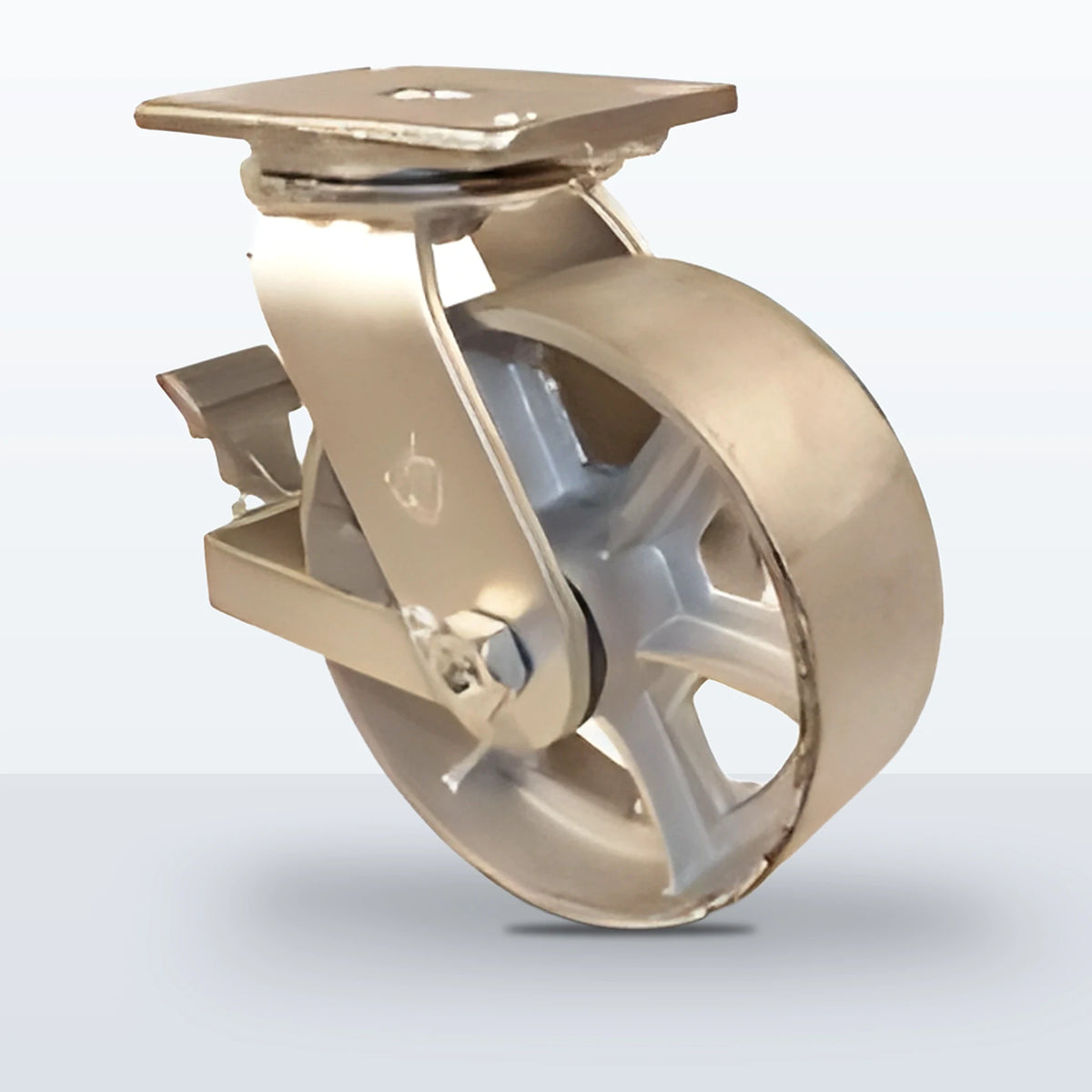 6" Cast Iron Caster, Top Plate, 2400 lb Capacity - Roller Bearing
