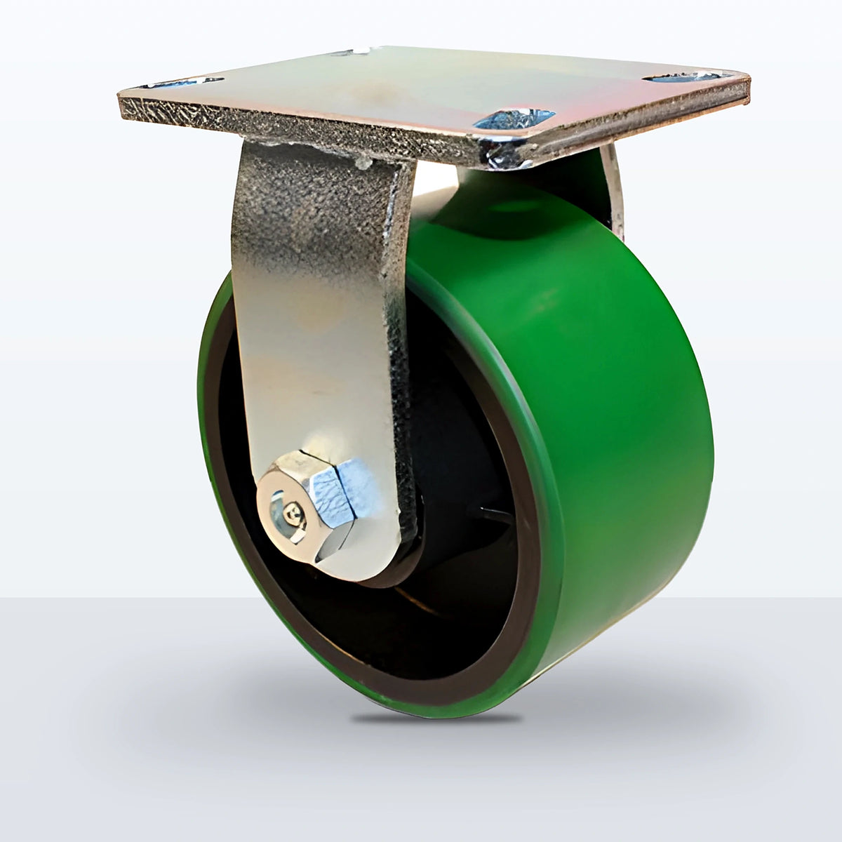 6" Polyurethane on Cast Iron Caster, Top Plate, 2000 lb Capacity - Roller Bearing