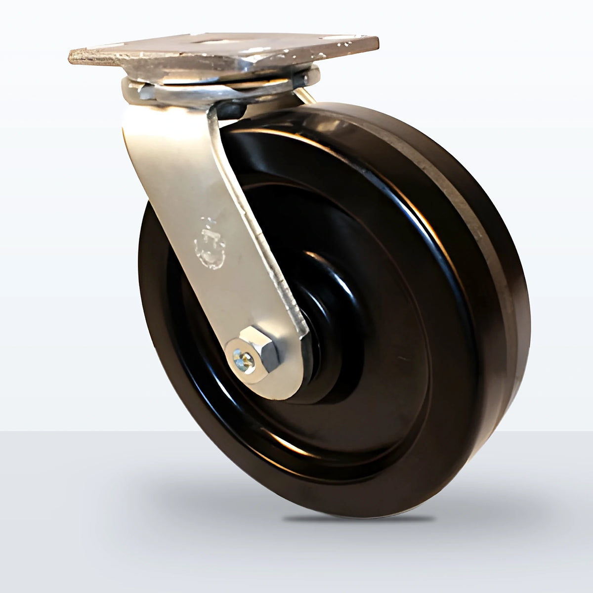 10" Phenolic Caster, Top Plate, 2400 lb Capacity - Roller Bearing