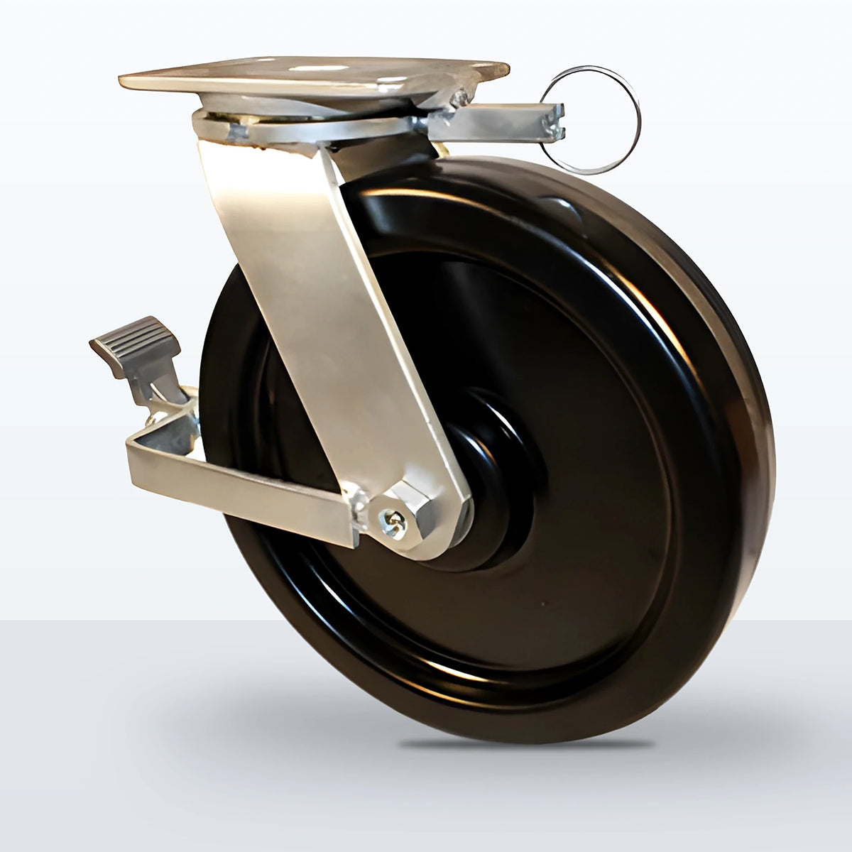 12" Phenolic Caster, Top Plate, 2400 lb Capacity - Roller Bearing
