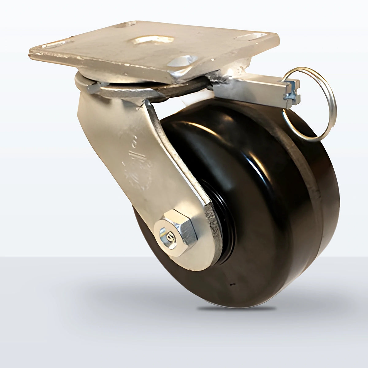 6" Phenolic Caster, Top Plate, 2000 lb Capacity - Roller Bearing