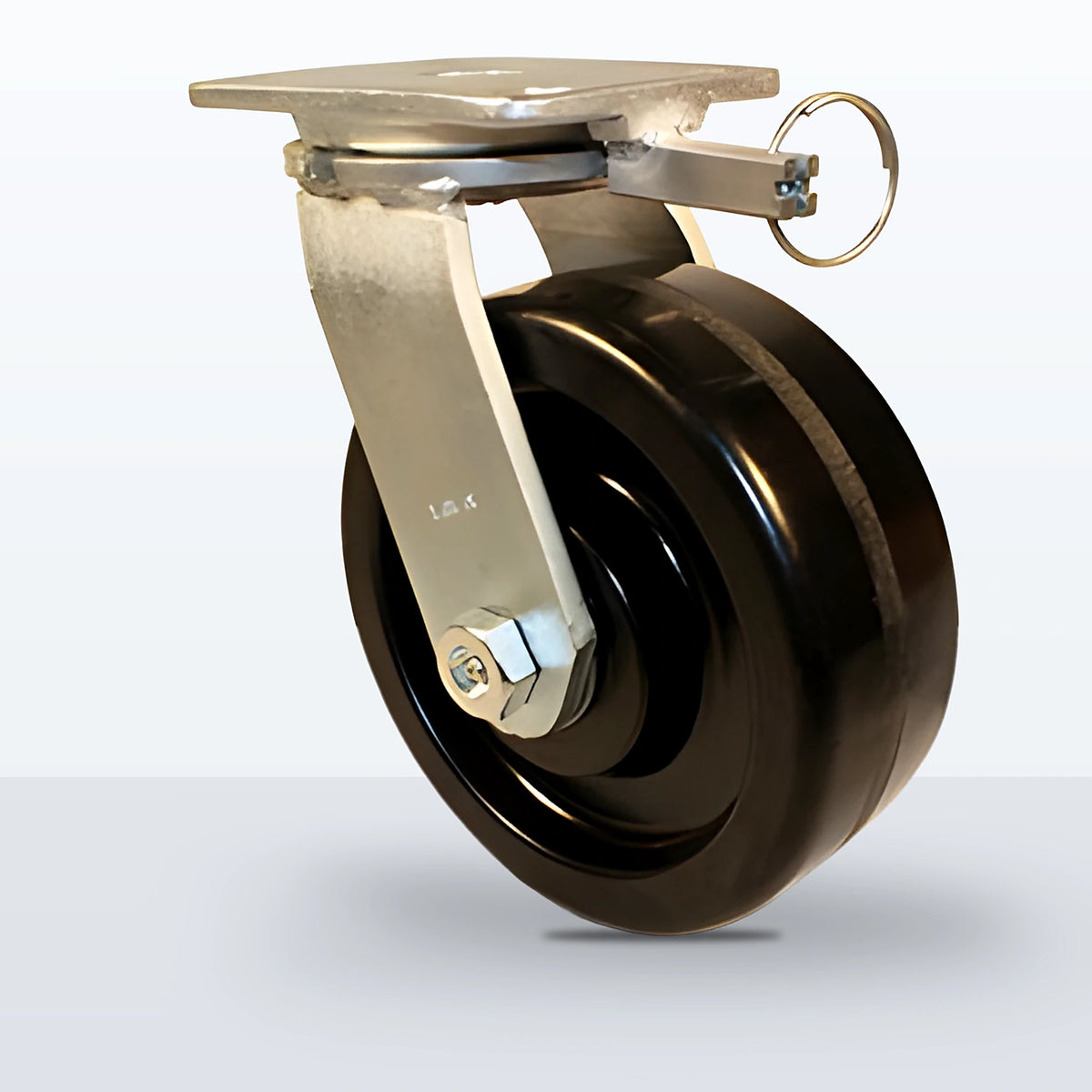 8" Phenolic Caster, Top Plate, 2400 lb Capacity - Roller Bearing