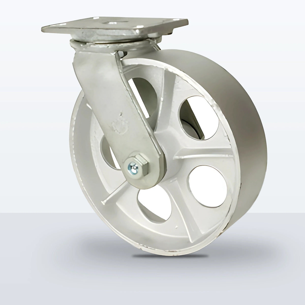 10" Cast Iron Caster, Top Plate, 2500 lb Capacity - Roller Bearing