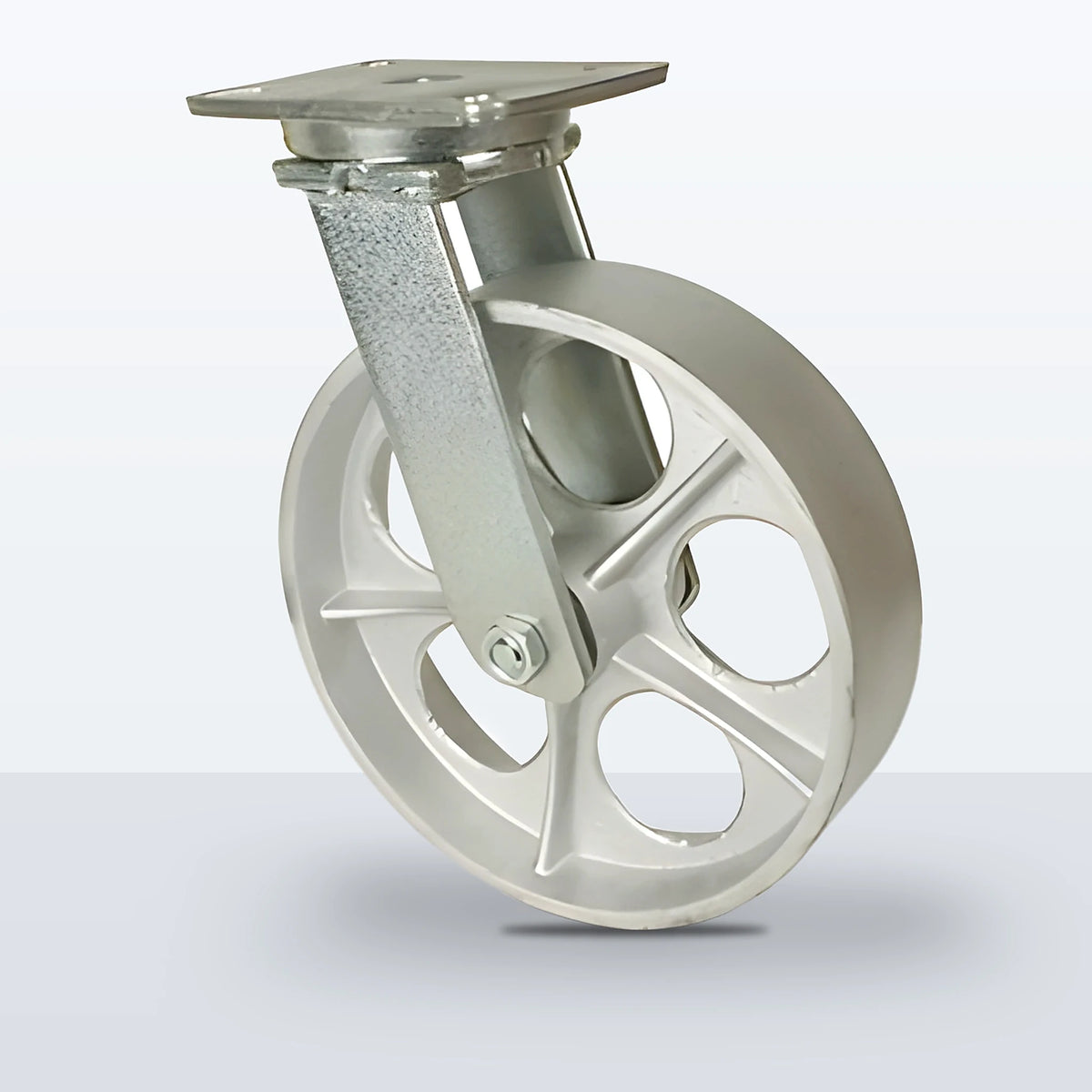 12" Cast Iron Caster, Top Plate, 2500 lb Capacity - Roller Bearing