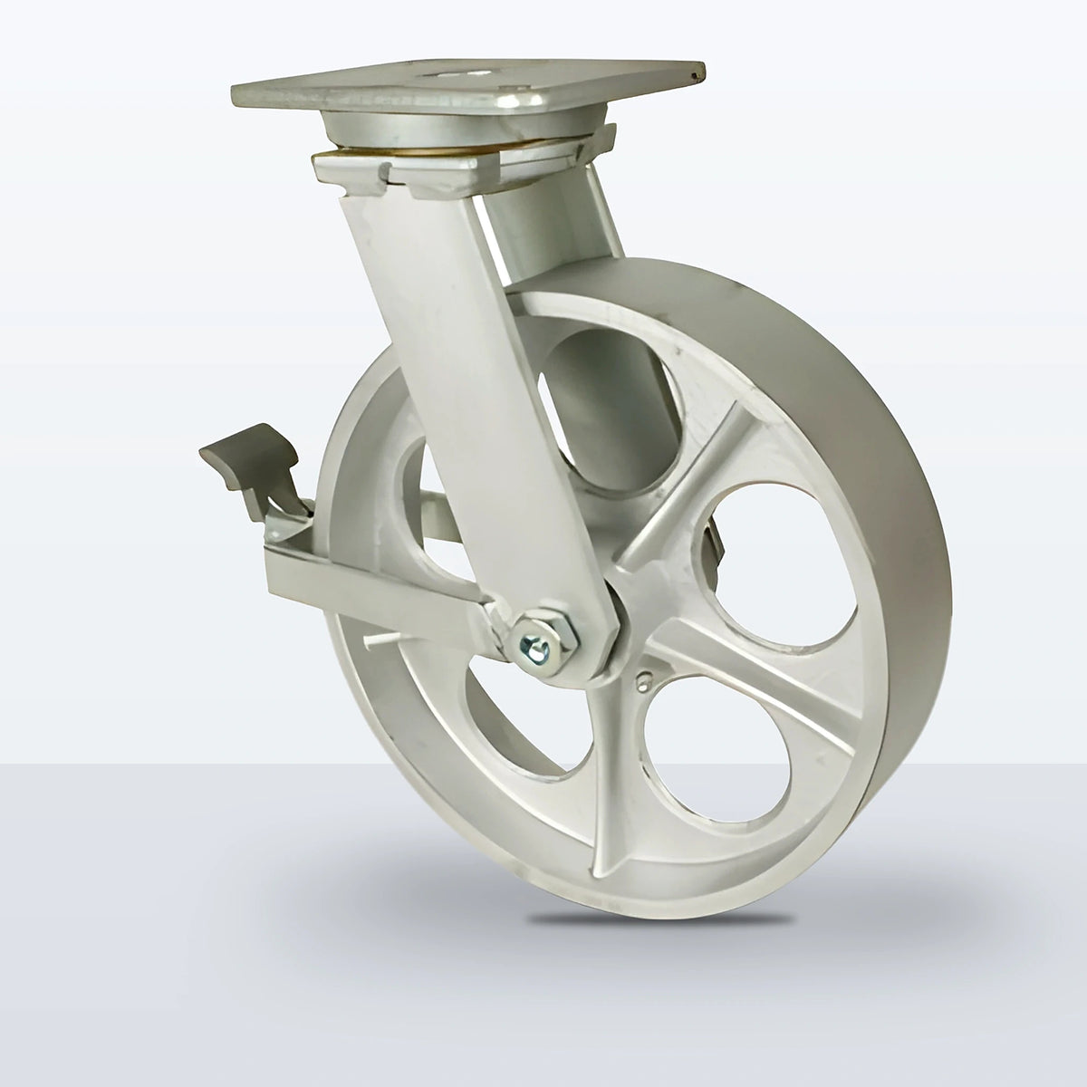 12" Cast Iron Caster, Top Plate, 2500 lb Capacity - Roller Bearing