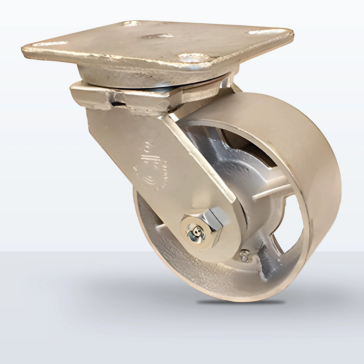 6" Cast Iron Caster, Top Plate, 2500 lb Capacity - Roller Bearing