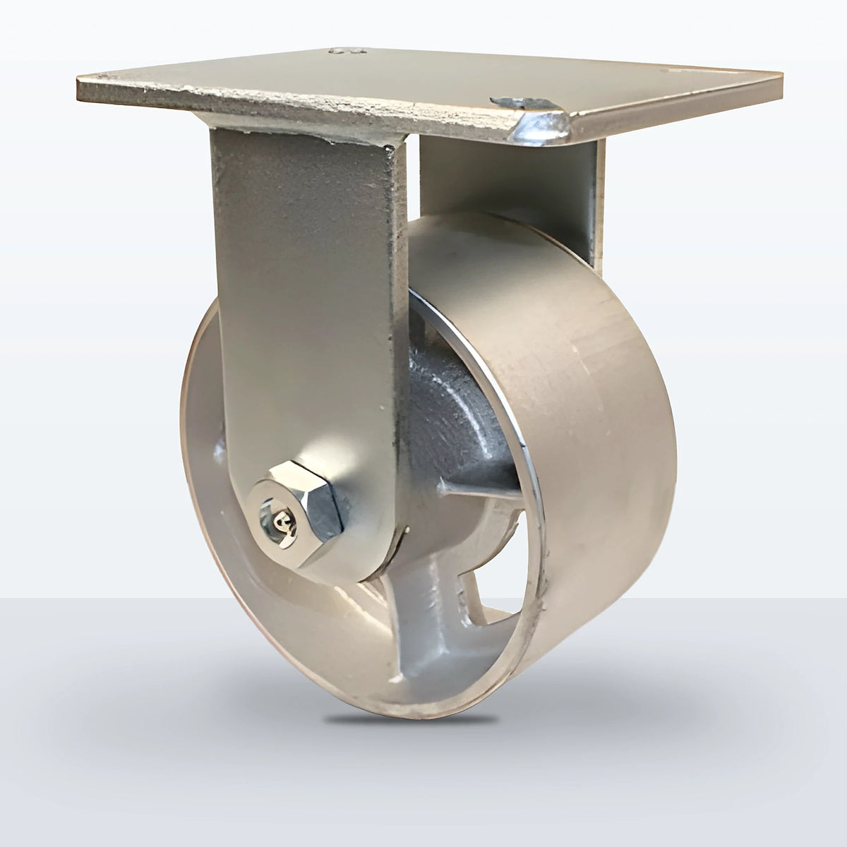 6" Cast Iron Caster, Top Plate, 2500 lb Capacity - Roller Bearing