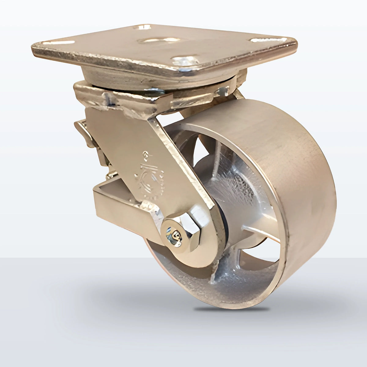 6" Cast Iron Caster, Top Plate, 2500 lb Capacity - Roller Bearing