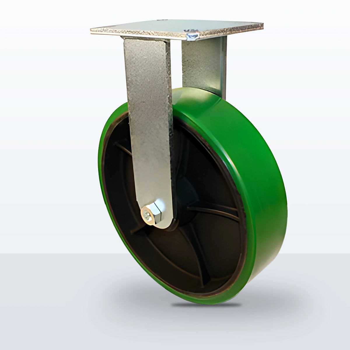12" Polyurethane on Cast Iron Caster, Top Plate, 3500 lb Capacity - Roller Bearing