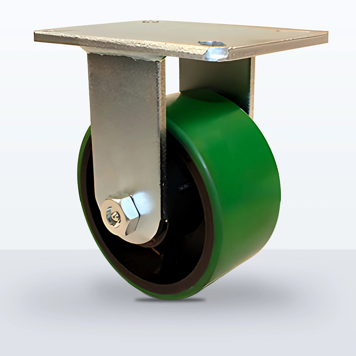 6" Polyurethane on Cast Iron Caster, Top Plate, 2000 lb Capacity - Roller Bearing, 5-1/4 X 7-1/4 Plate
