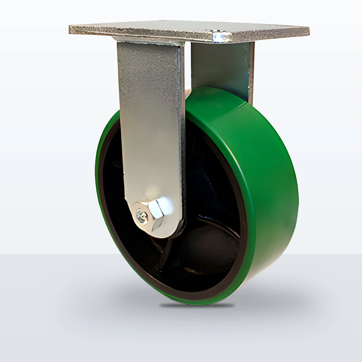 8" Polyurethane on Cast Iron Caster, Top Plate, 2500 lb Capacity - Roller Bearing