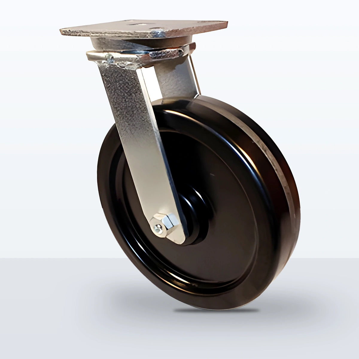 12" Phenolic Caster, Top Plate, 3500 lb Capacity - Roller Bearing