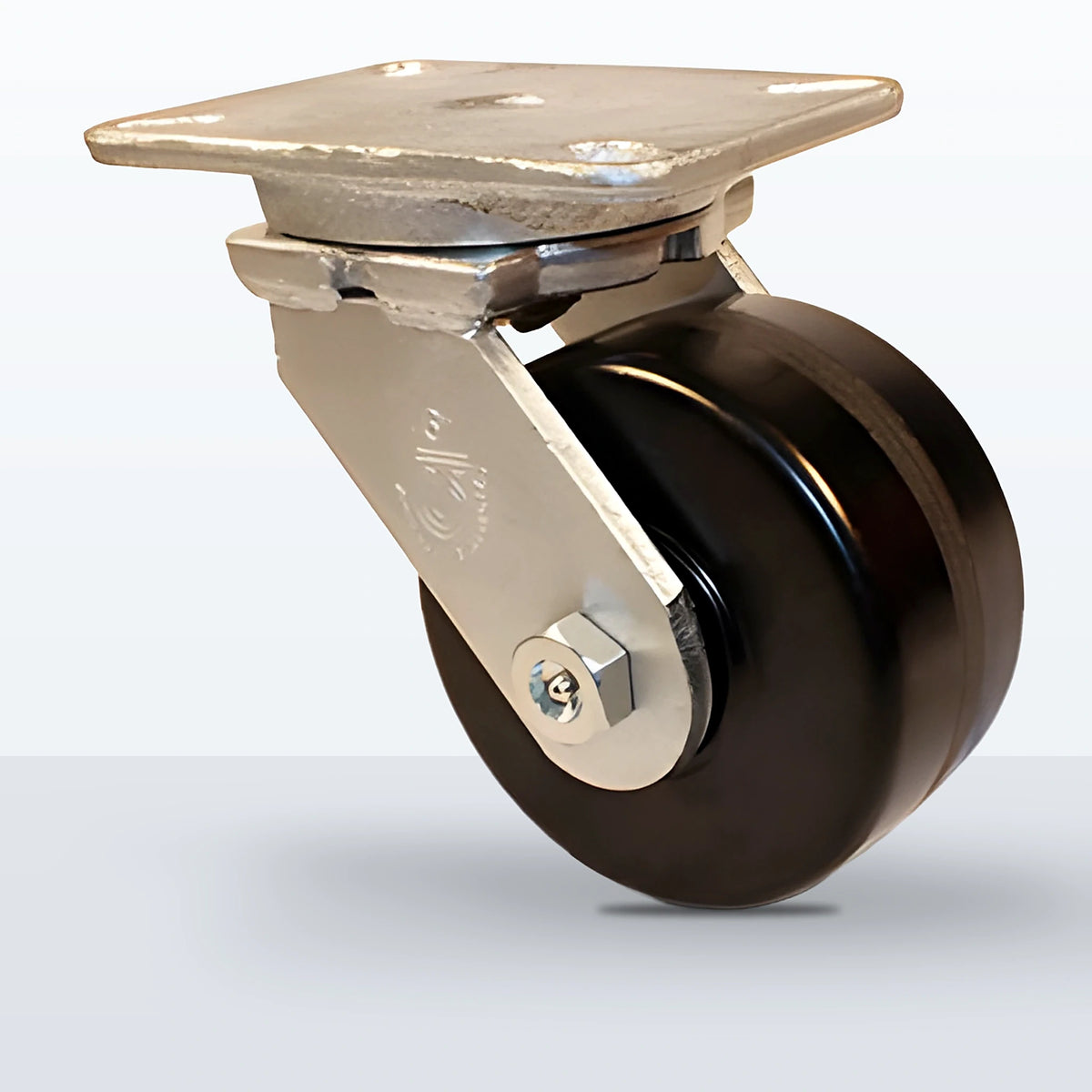 6" Phenolic Caster, Top Plate, 2000 lb Capacity - Roller Bearing, 5-1/4 X 7-1/4 Plate